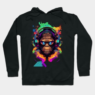 Anime Cyber Ape (Sci-Fi Ape Vintage Retro Future Design Cyberpunk Space Ape) Hoodie